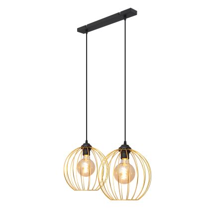 Candelabro suspenso MERCURE 2xE27/15W/230V dourada/preto