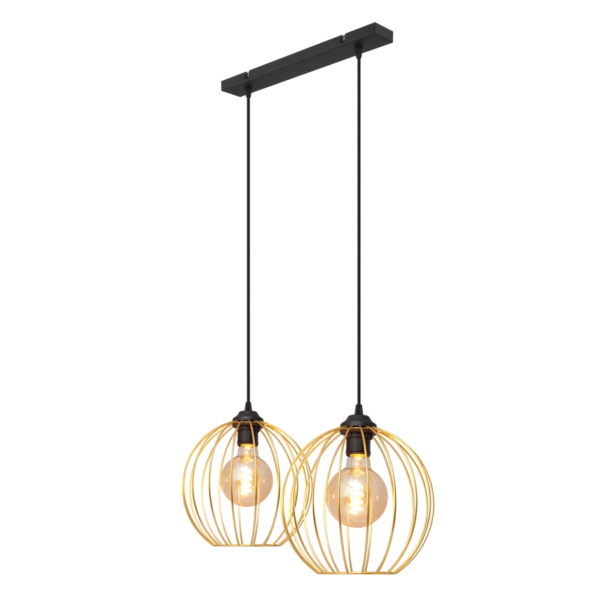 Candelabro suspenso MERCURE 2xE27/15W/230V dourada/preto
