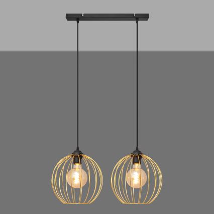 Candelabro suspenso MERCURE 2xE27/15W/230V dourada/preto