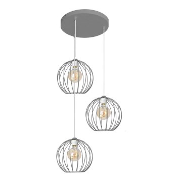 Candelabro suspenso MERCURE 3xE27/15W/230V cinzento