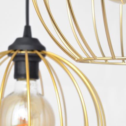 Candelabro suspenso MERCURE 3xE27/15W/230V dourada/preto