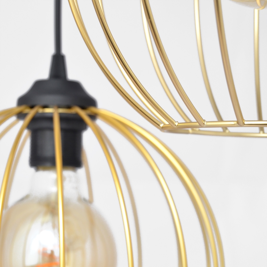 Candelabro suspenso MERCURE 3xE27/15W/230V dourada/preto