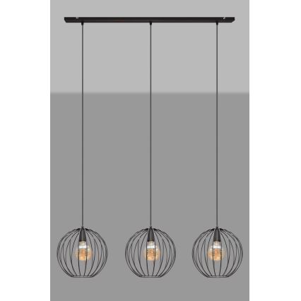 Candelabro suspenso MERCURE 3xE27/15W/230V preto