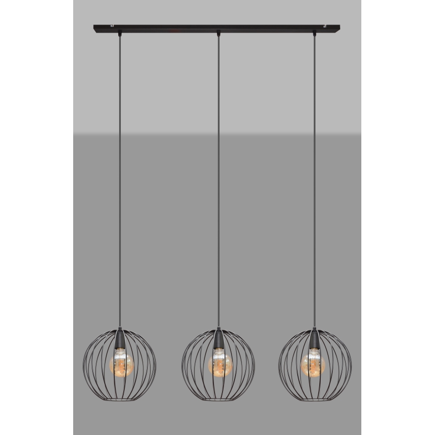 Candelabro suspenso MERCURE 3xE27/15W/230V preto