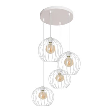 Candelabro suspenso MERCURE 4xE27/15W/230V branco