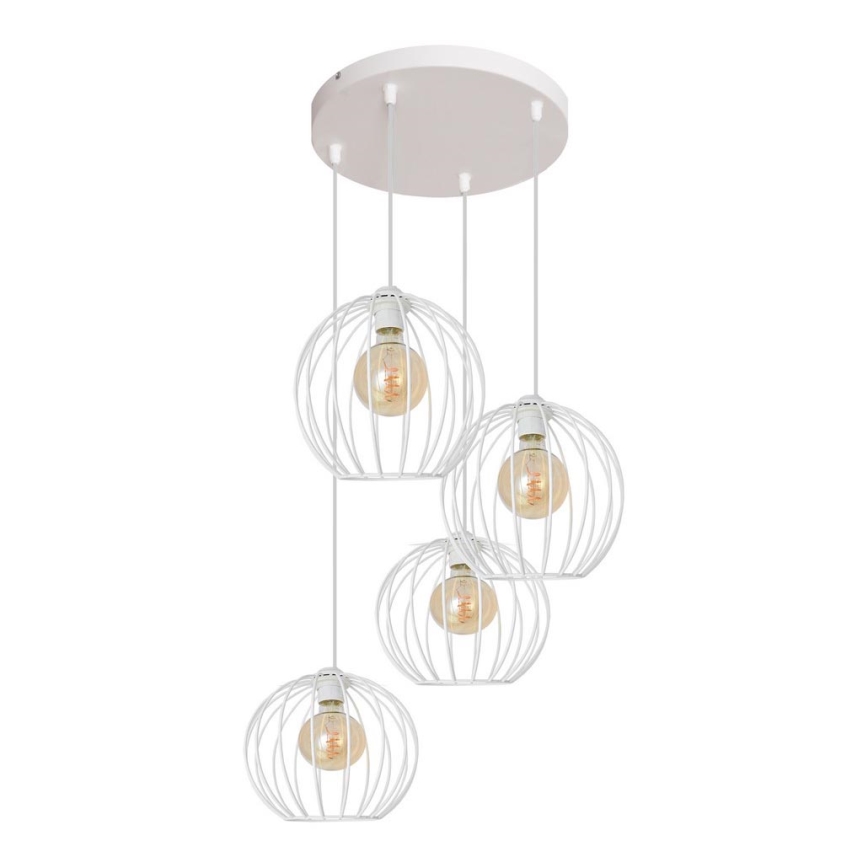 Candelabro suspenso MERCURE 4xE27/15W/230V branco