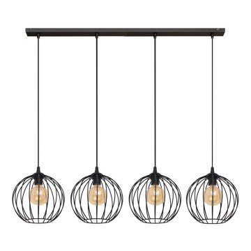 Candelabro suspenso MERCURE 4xE27/15W/230V preto