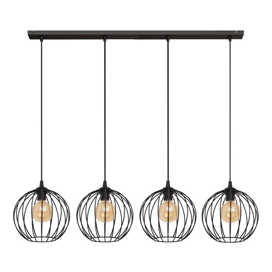 Candelabro suspenso MERCURE 4xE27/15W/230V preto