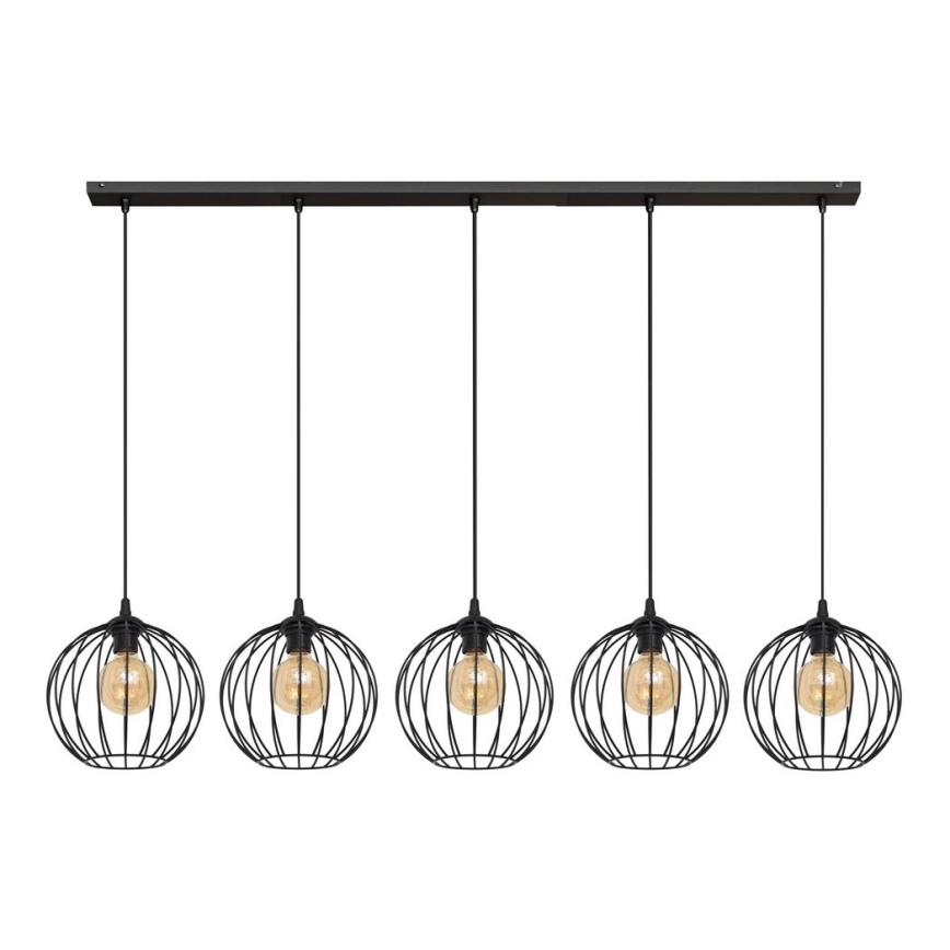 Candelabro suspenso MERCURE 5xE27/15W/230V preto