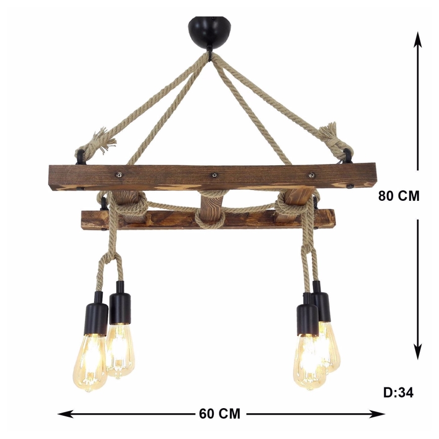 Candelabro suspenso MERDIVEN 4xE27/40W/230V