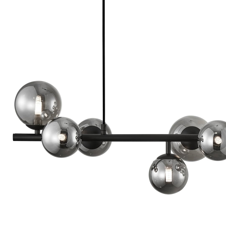 Candelabro suspenso MILA 10xG9/9W/230V preto/cinzento
