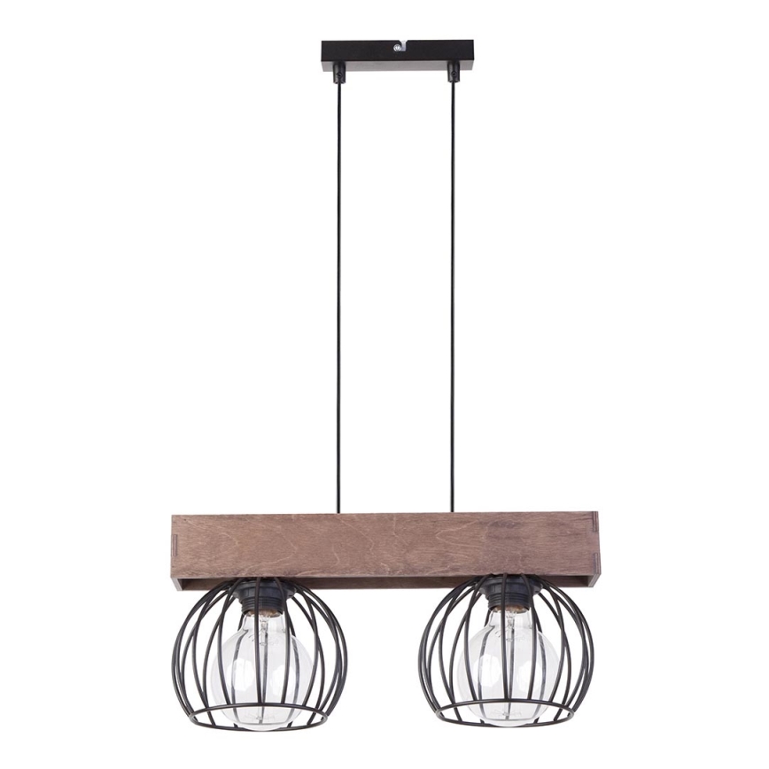 Candelabro suspenso MILAN 2xE27/60W/230V madeira