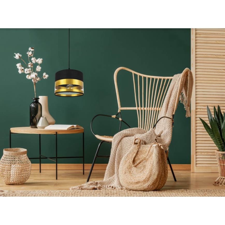 Candelabro suspenso MILO 1xE27/60W/230V dourado/preto