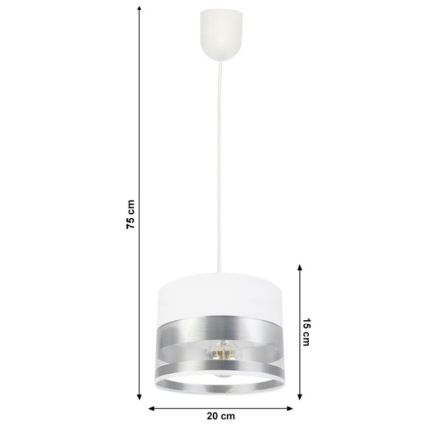 Candelabro suspenso MILO 1xE27/60W/230V prateado
