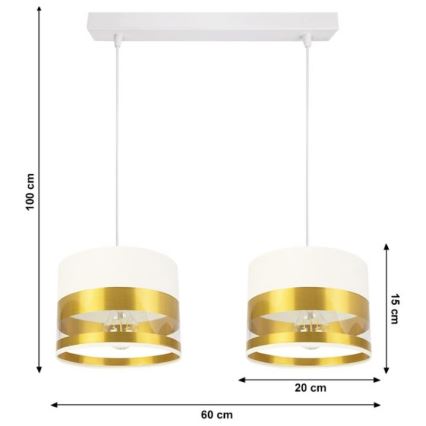 Candelabro suspenso MILO 2xE27/60W/230V dourado