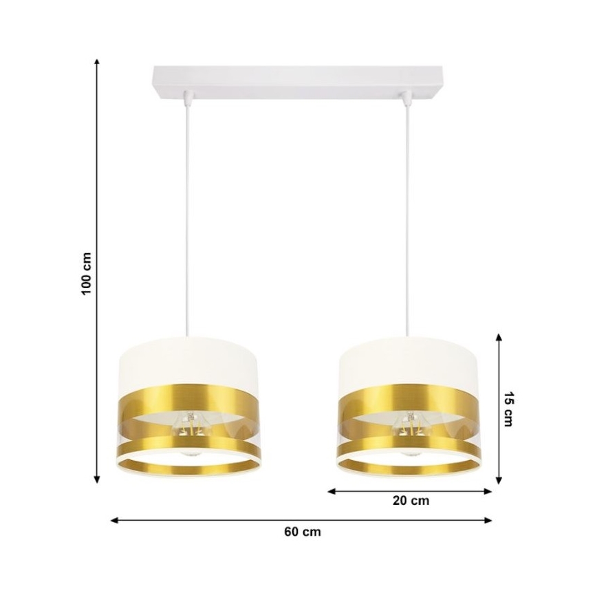 Candelabro suspenso MILO 2xE27/60W/230V dourado