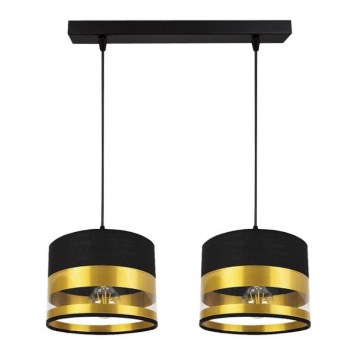 Candelabro suspenso MILO 2xE27/60W/230V dourado/preto