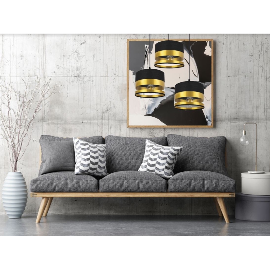 Candelabro suspenso MILO 3xE27/60W/230V dourado/preto