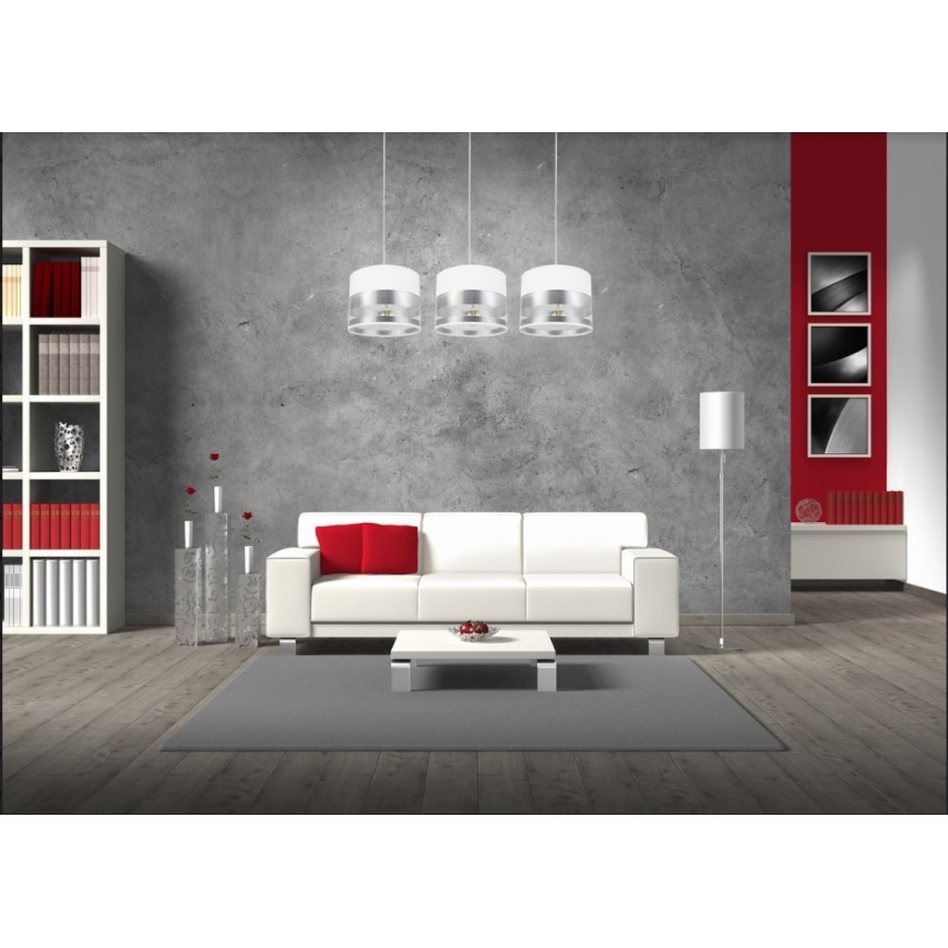Candelabro suspenso MILO 3xE27/60W/230V prateado