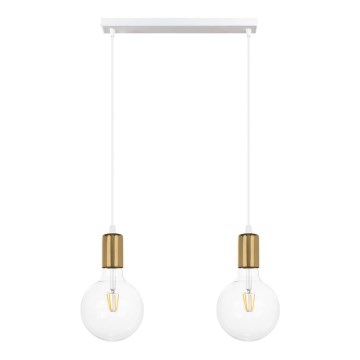 Candelabro suspenso MIROS 2xE27/60W/230V branco/dourado