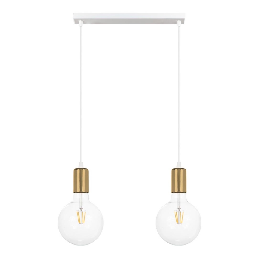 Candelabro suspenso MIROS 2xE27/60W/230V branco/dourado