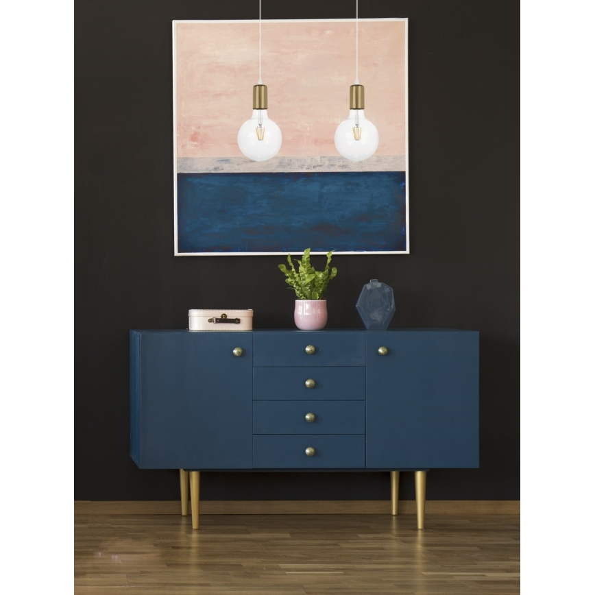 Candelabro suspenso MIROS 2xE27/60W/230V branco/dourado