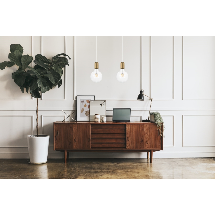 Candelabro suspenso MIROS 2xE27/60W/230V branco/dourado