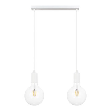 Candelabro suspenso MIROS 2xE27/60W/230V branco
