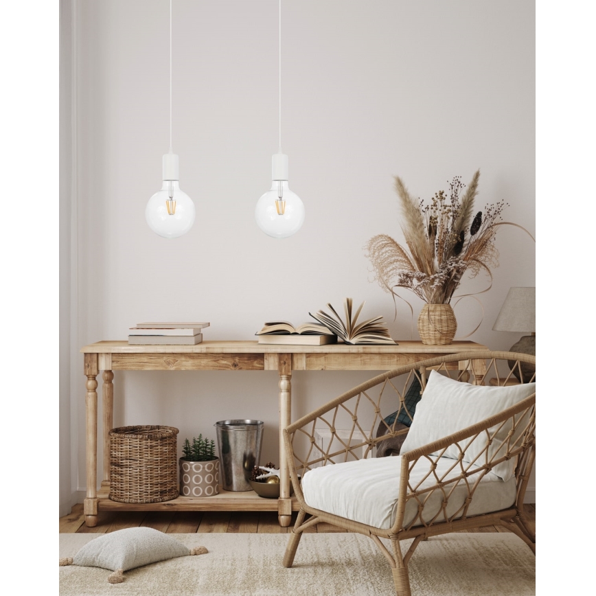 Candelabro suspenso MIROS 2xE27/60W/230V branco