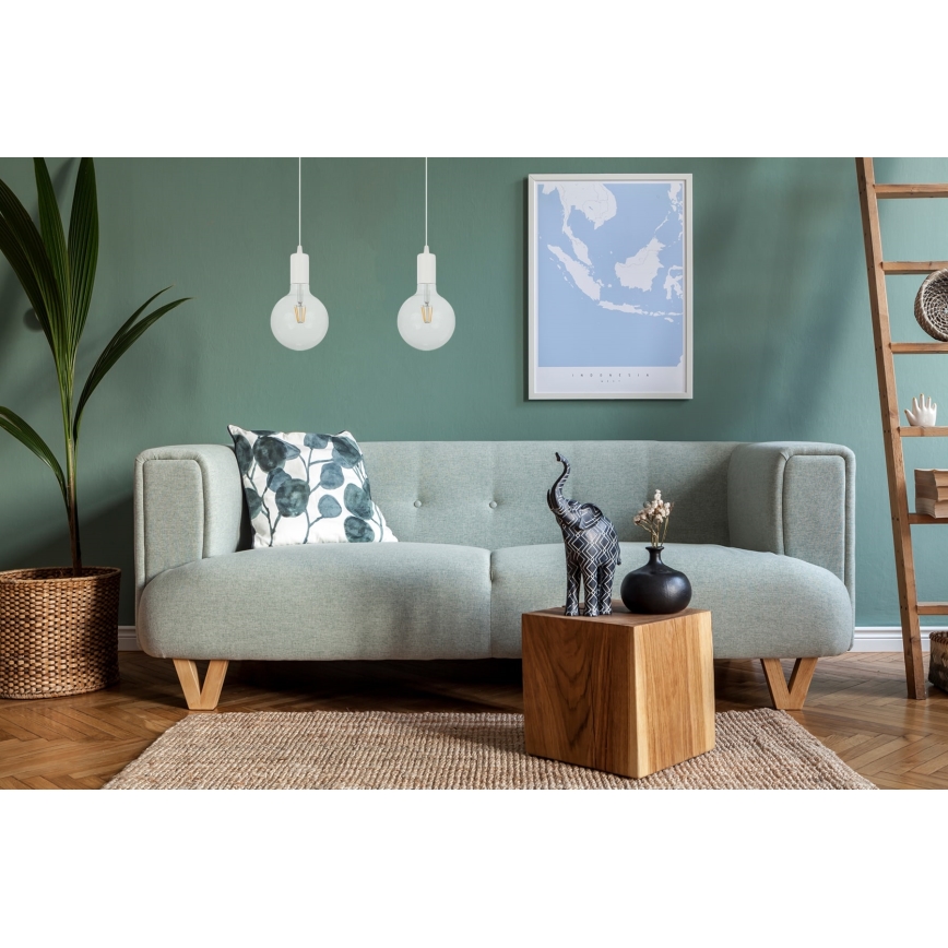 Candelabro suspenso MIROS 2xE27/60W/230V branco