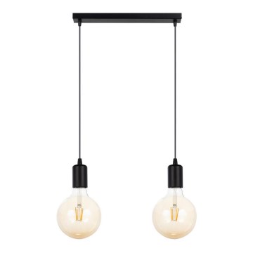 Candelabro suspenso MIROS 2xE27/60W/230V preto
