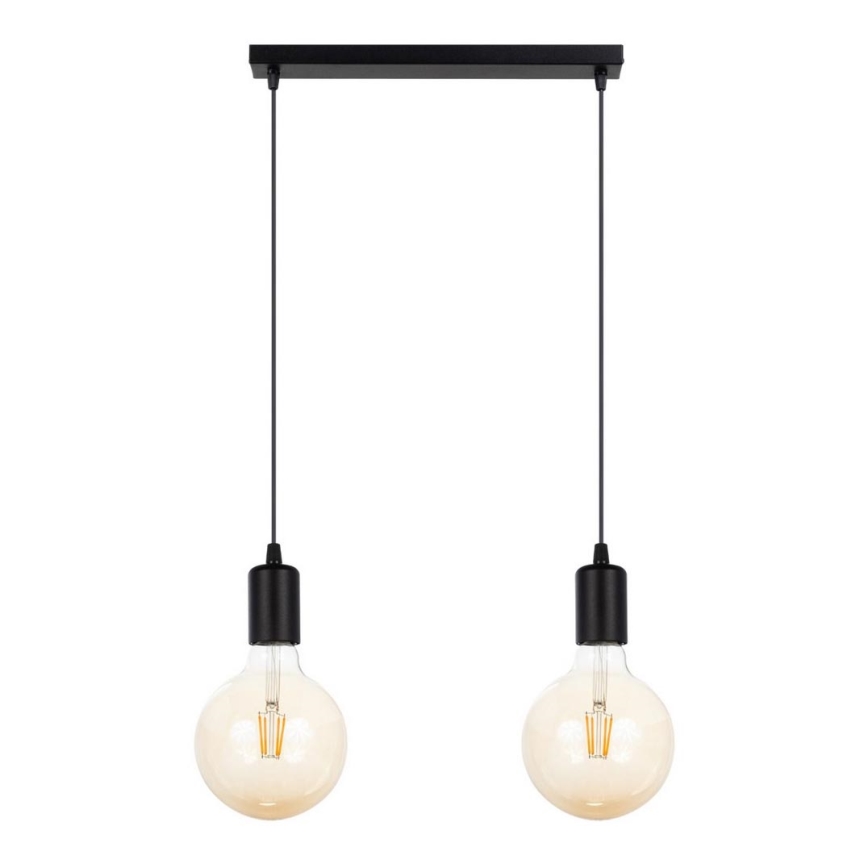Candelabro suspenso MIROS 2xE27/60W/230V preto
