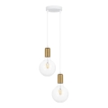 Candelabro suspenso MIROS 2xE27/60W/230V redondo branco/dourado