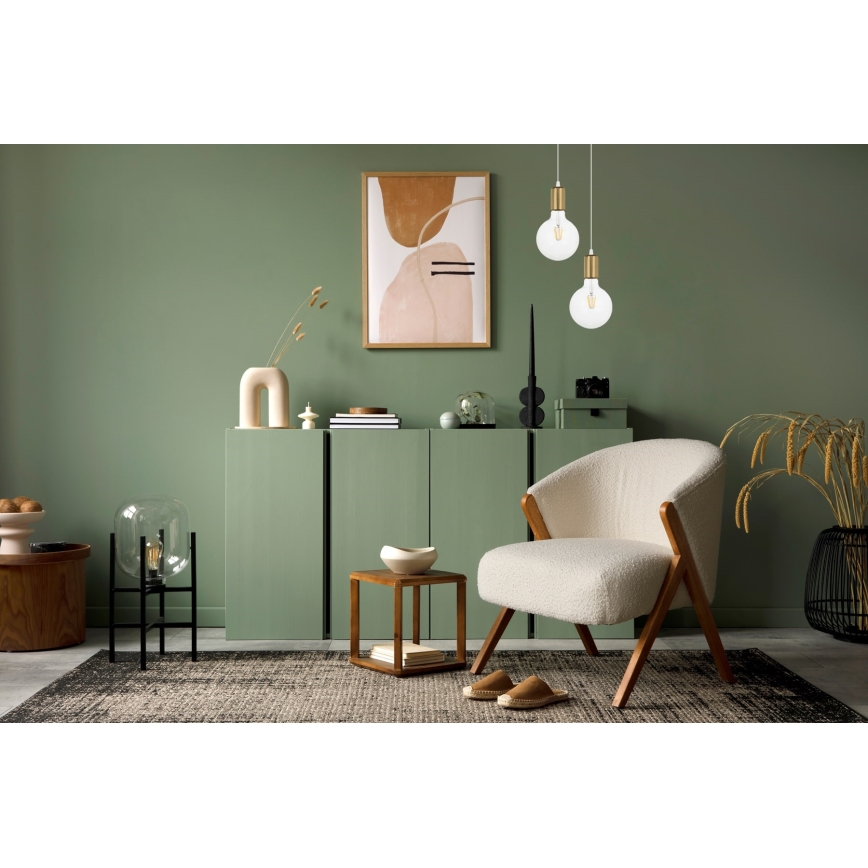 Candelabro suspenso MIROS 2xE27/60W/230V redondo branco/dourado