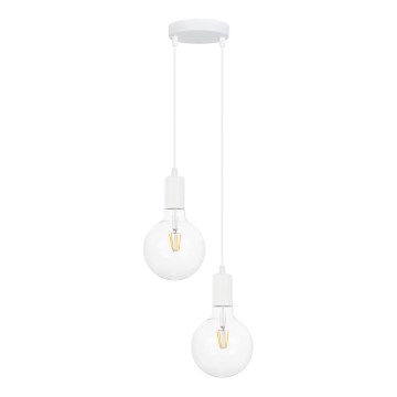 Candelabro suspenso MIROS 2xE27/60W/230V redondo branco