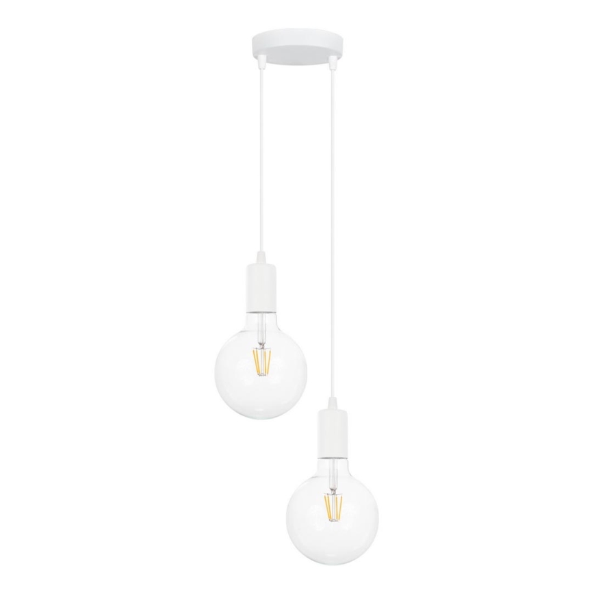 Candelabro suspenso MIROS 2xE27/60W/230V redondo branco
