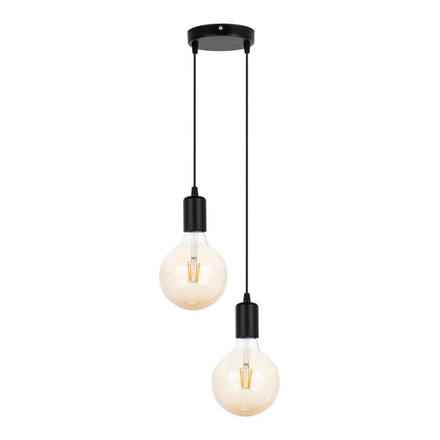 Candelabro suspenso MIROS 2xE27/60W/230V redondo preto
