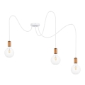 Candelabro suspenso MIROS 3xE27/60W/230V branco/cobre