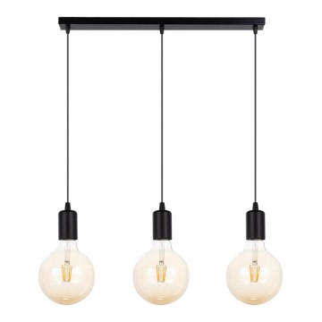 Candelabro suspenso MIROS 3xE27/60W/230V preto