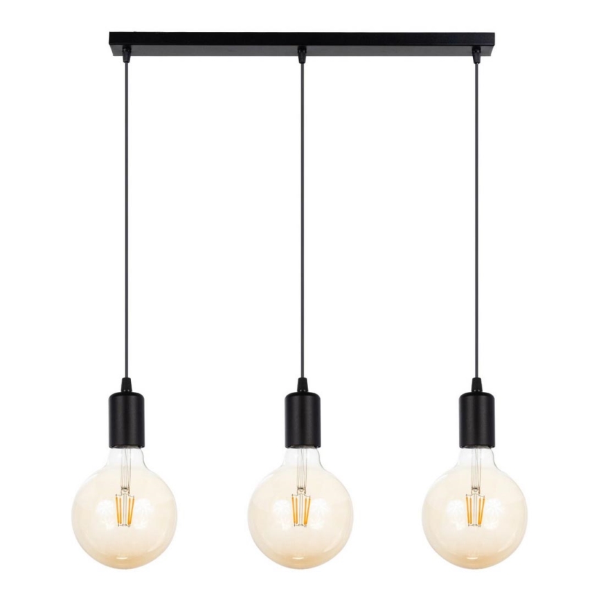 Candelabro suspenso MIROS 3xE27/60W/230V preto