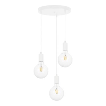 Candelabro suspenso MIROS 3xE27/60W/230V redondo branco