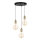 Candelabro suspenso MIROS 3xE27/60W/230V redondo preto/dourado