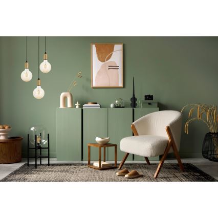 Candelabro suspenso MIROS 3xE27/60W/230V redondo preto/dourado
