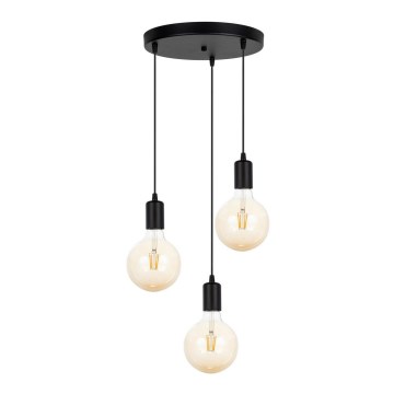 Candelabro suspenso MIROS 3xE27/60W/230V redondo preto