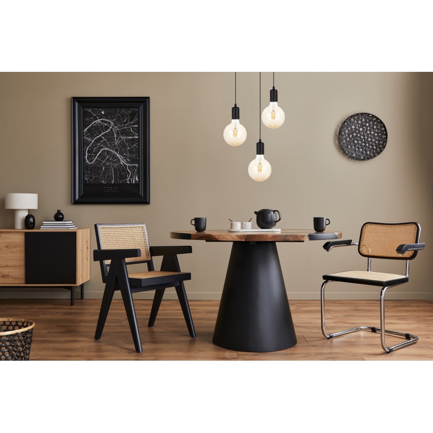 Candelabro suspenso MIROS 3xE27/60W/230V redondo preto