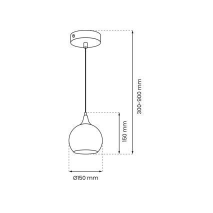 Candelabro suspenso MONTE 1xE27/60W/230V d. 15 cm cromado mate