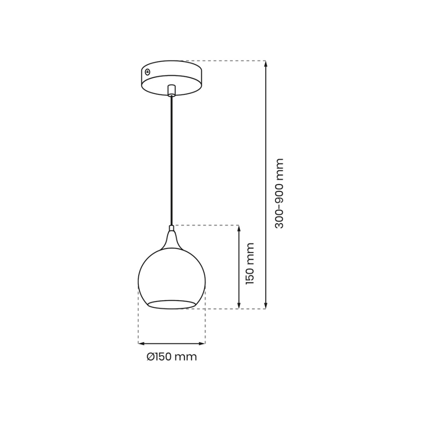 Candelabro suspenso MONTE 1xE27/60W/230V d. 15 cm cromado mate