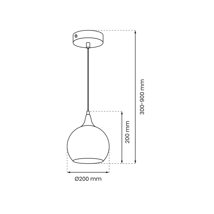 Candelabro suspenso MONTE 1xE27/60W/230V d. 20 cm cromado mate