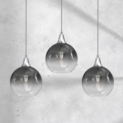 Candelabro suspenso MONTE 3xE27/60W/230V d. 20 cm cromado mate