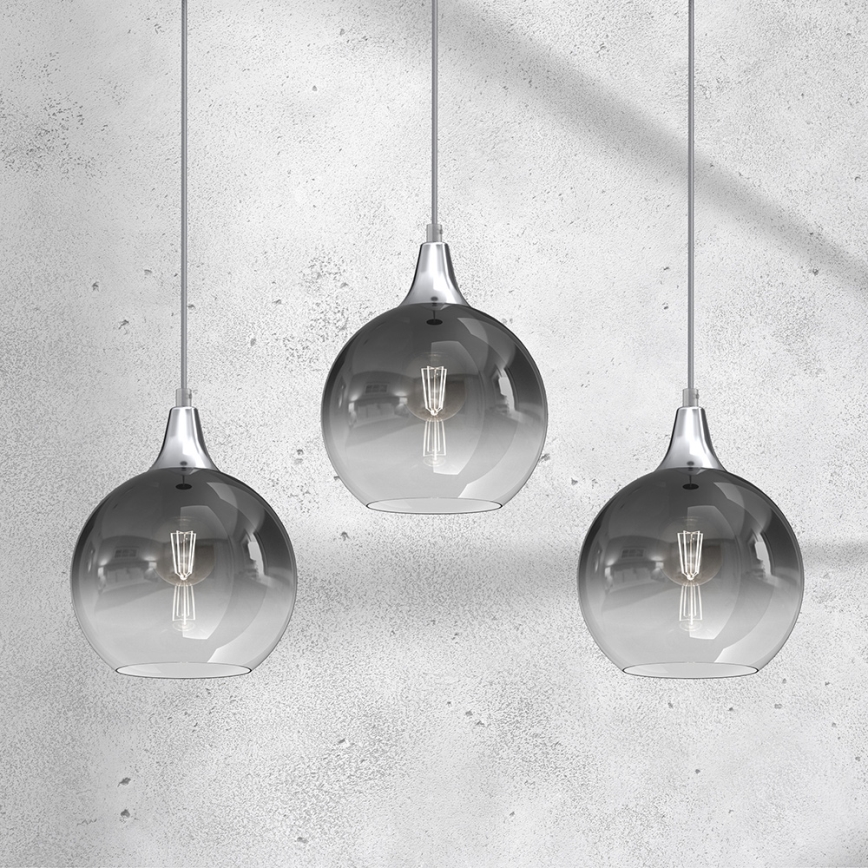 Candelabro suspenso MONTE 3xE27/60W/230V d. 20 cm cromado mate